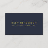 Gold Navy Blue | Minimalist Modern Professional Business Card (Front)