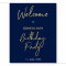 Gold & Navy Blue Modern Birthday Party Welcome