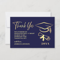 Gold Navy Blue Modern Graduation Party