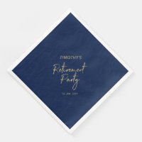 Gold & Navy Blue Modern Retirement Party