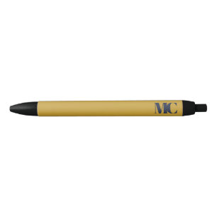 Gold Navy Blue Monogram Monogrammed Elegant Modern Pen
