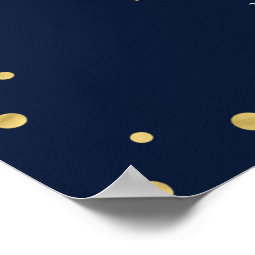 Gold &amp; Navy Confetti 50th Birthday Party Welcome Poster | Zazzle