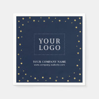 Gold & Navy Confetti Business Promotional Logo