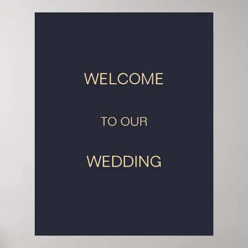 Gold  Navy  Elegant Wedding Welcome Sign 3