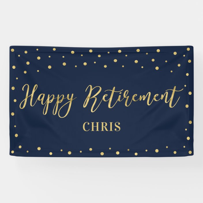 Party Supplies Customizable Retirement Theme Banner Navy Blue And Orange Happy Retirement Banner Retirement Is Sweet Retirement Party Decorations In Orange And Navy Blue Garlands Decorative Banners