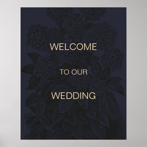 Gold  Navy HydrA Elegant Wedding Welcome Sign 3