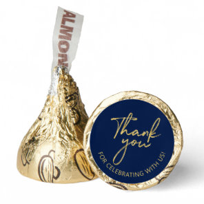 Gold & Navy Lettering Thank you Birthday Party Hershey®'s Kisses®