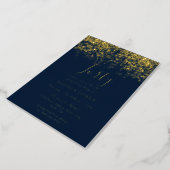 Gold & Navy Mens womans 40th Birthday Party Gold Foil Invitation (Rotated)