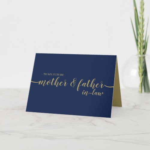 Gold Navy Minimal New Parents Mother Father Card