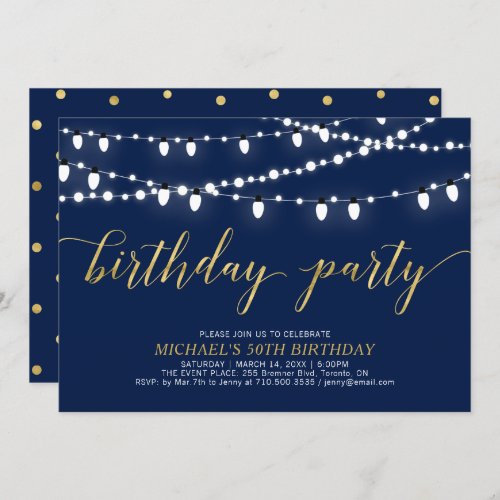 Gold & Navy | Modern Adult 50th Birthday Party