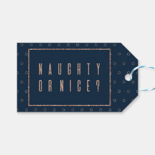 Gold Navy Naughty or Nice Gift Tags