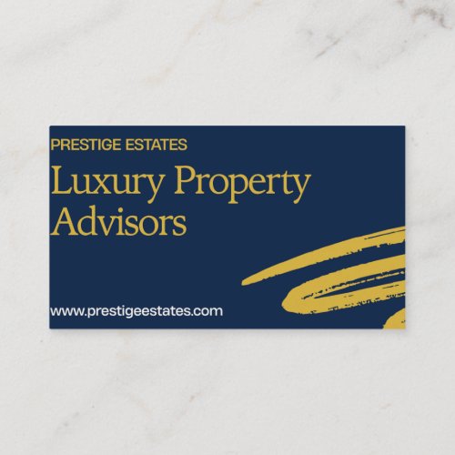 Gold & Navy Real Estate Business Card