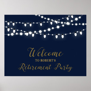 Gold & Navy   Retirement Party Welcome Sign