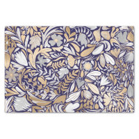 Blue White Floral Leaf Pattern Decoupage Tissue Paper | Zazzle