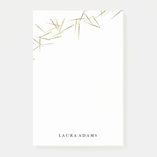 Gold Needles Custom Name Post-it Notes (Front)