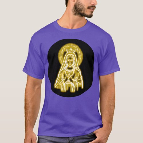 Gold Neon Blessed Virgin Mary TShirt