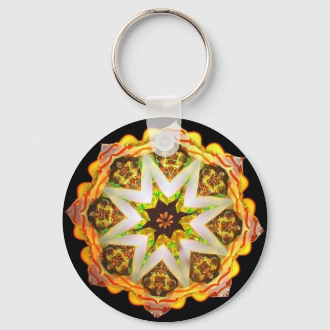 Gold Neon Kaleido-Star Keychain (Front)