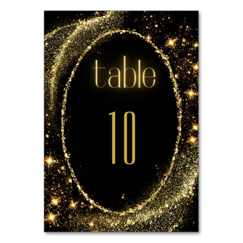 Gold Neon  Table Number Card