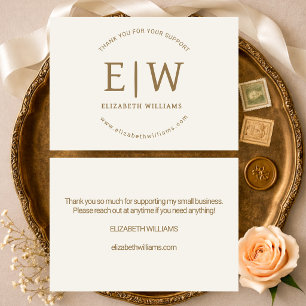 Gold Neutral Branded Business Company Thank You Card