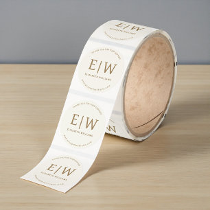 Gold Neutral Branded Business Company Thank You Classic Round Sticker