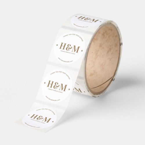 Gold Neutral Branded Business Company Thank You Classic Round Sticker