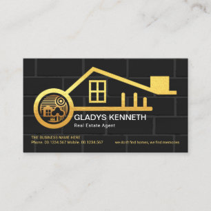 Gold New Home Key Real Estate Property Business Card