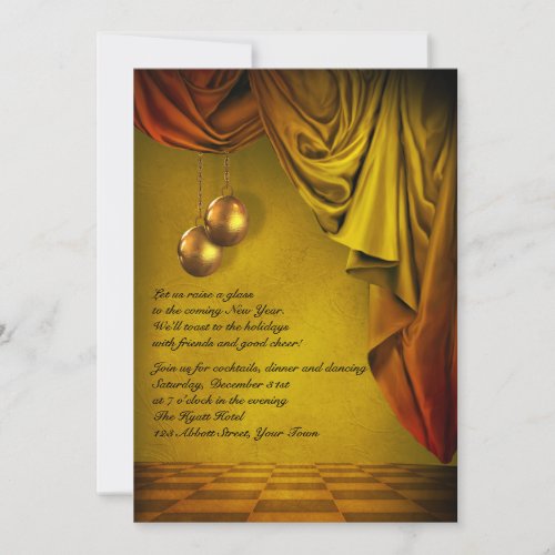 Gold New Years Eve Gala Invitation