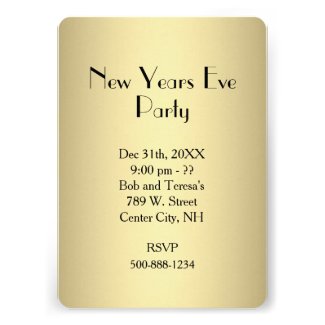 Gold New Years Eve Invitation