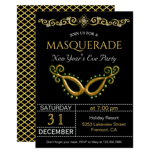 New Years Eve Masquerade Gala Invitations 7