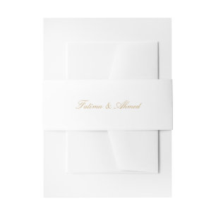 Gold Nikah Muslim Wedding Invitation Belly Band