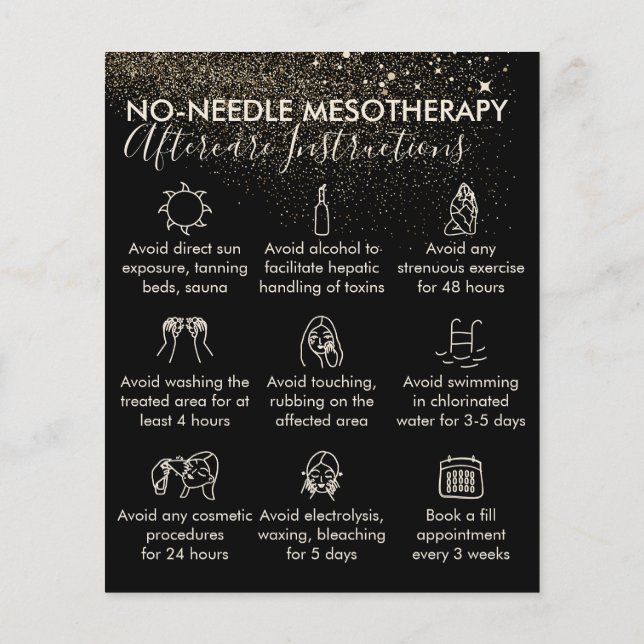 Gold No Needle Mesotherapy aftercare Budget Flyer (Back)