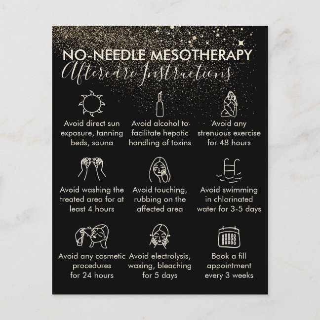 Gold No Needle Mesotherapy aftercare Budget Flyer