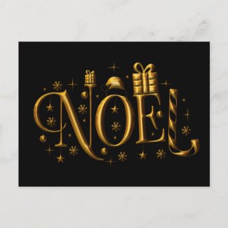 Gold Noel on Black Contemporary Christmas