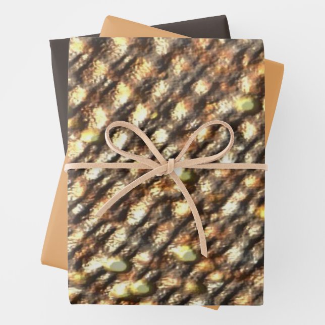 Gold Nugget Design Wrapping Paper Sheets (In situ)