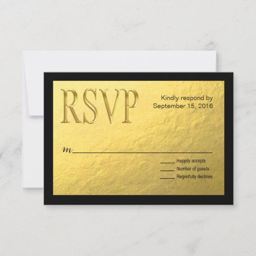 Gold Nugget Faux Foil with Black Outline RSVP