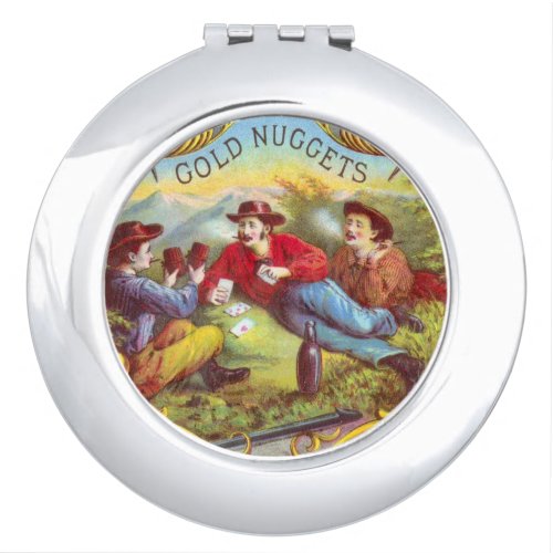 Gold Nuggets Antique Cigar Label  Compact Mirror