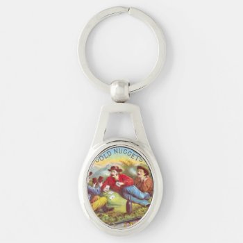 Gold Nuggets Antique Cigar Label  Keychain by antiqueart at Zazzle