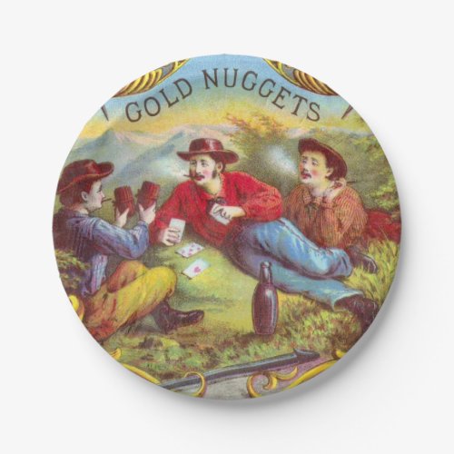 Gold Nuggets Antique Cigar Label  Paper Plates