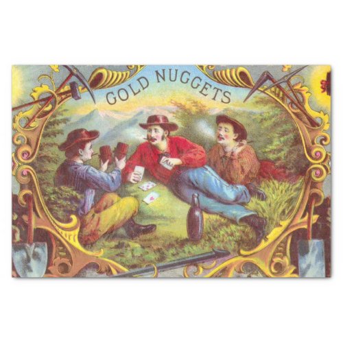 Gold Nuggets Antique Cigar Label  Tissue Paper