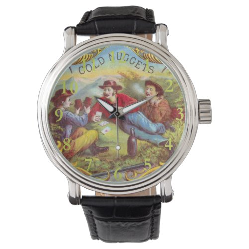 Gold Nuggets Antique Cigar Label  Watch