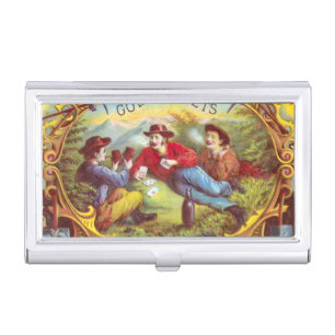 Gold Nuggets: Antique Cigar Label Wild West Art Business Card Case