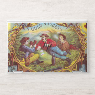 Gold Nuggets: Antique Cigar Label Wild West Art HP Laptop Skin