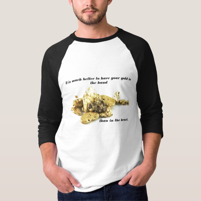 Gold Nuggets On White T-Shirt (Front)