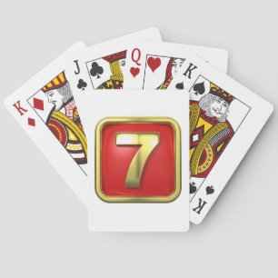 Gold Number 7 Jackpot Casino Poker Cards