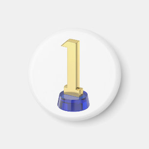 Gold number one trophy magnet
