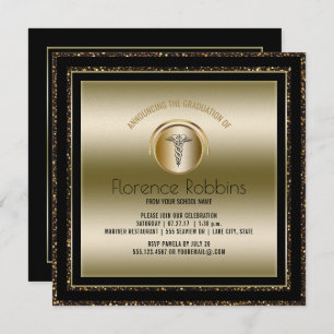 Gold Nurse Graduation Party   RN Pinning Ceremony Invitation