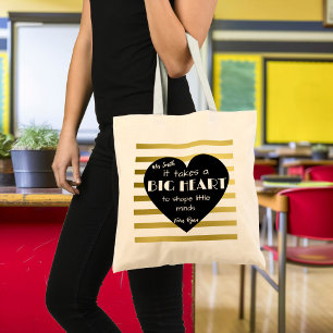 Gold Nursery Thank you Teacher Bag BIG HEART