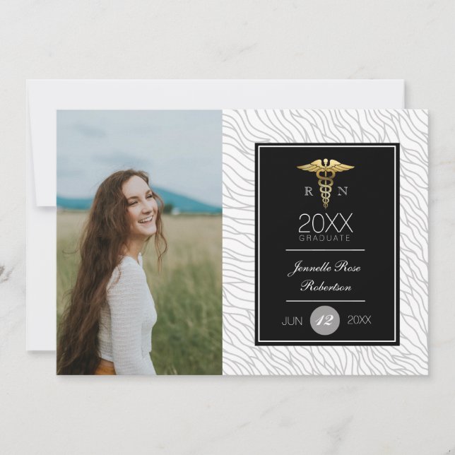 Gold Nursing Graduation Party | Announcement (Front)