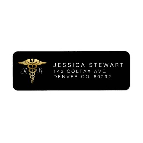 Gold Nursing Symbol  Custom Label