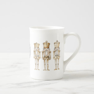 Gold Nutcracker Christmas Bone China Mug